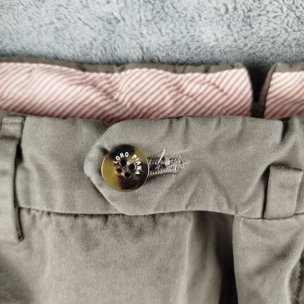 Loro‎ Piana Men's Pants Pocketed 100% Cotton Brown Trousers Italy Size 54 US
